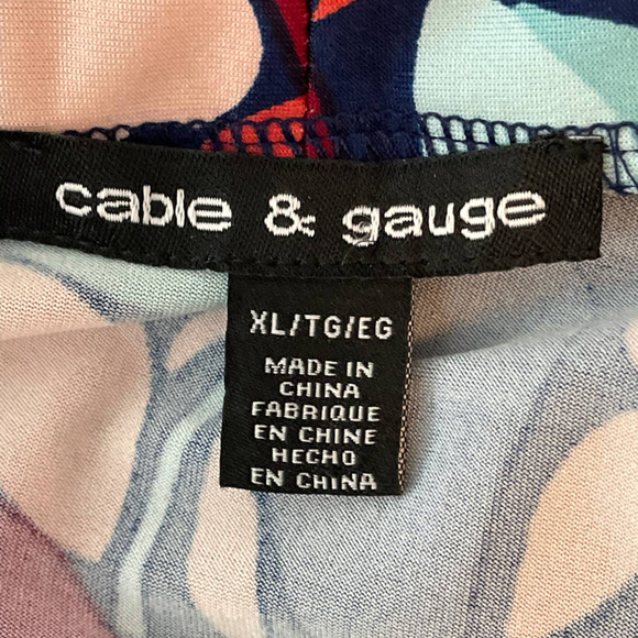 Cable & Gauge Leaf Pattern Multi Color Blouse XL - Picture 4 of 5